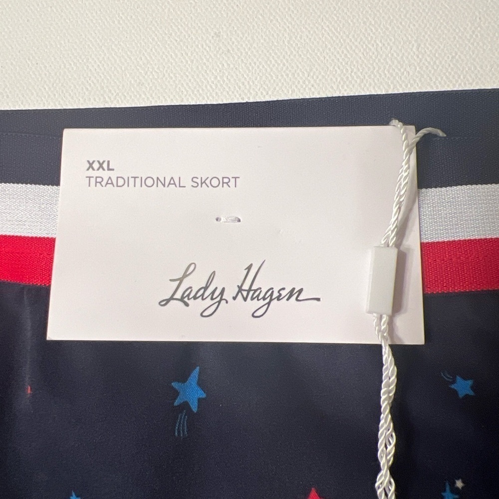 NWT Lady Hagen 17" Contrast Trim Golf Skort Women's Size 2XL Navy Blue (J) - Picture 3 of 8